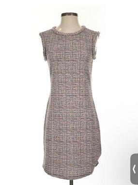 bebe Multicolor Tweed Sleeveless Shift Dress